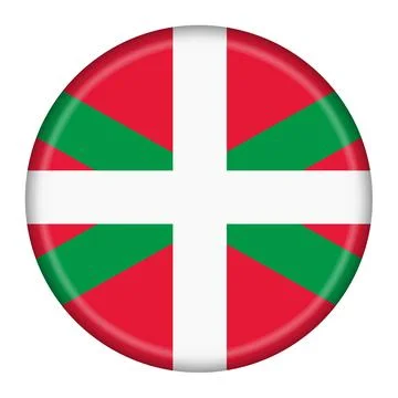 Basque flag button 3d illustration with clipping path Stock Illustration