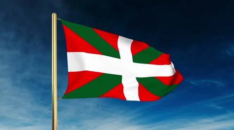 Basque flag slider style. Waving in the win with cloud background animation Stock-Footage 48275122