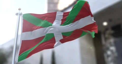 Basque flag waving-seamless-loop-4k-60fps Stock-Footage 343802492