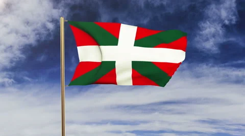 Basque flag waving in the wind. Green screen, alpha matte. Loopable animation Stock-Footage 48275168