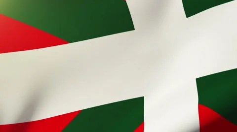 Basque flag waving in the wind. Looping sun rises style.  Animation loop Stock Footage 48275135
