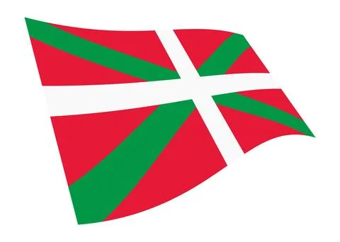 Basque Region waving flag 3d illustration isolated on white with clipping path Stock Illustration