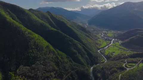 Basque valley from above Stock Footage 270074548