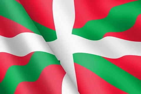 Basque waving flag 3d illustration wind ripple Stock Illustration