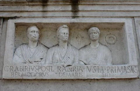 Basrelief in Appian way Stock Photos