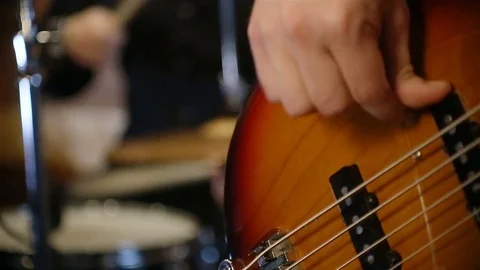 Bass and drums together playing rock n roll Stock Footage 72189677