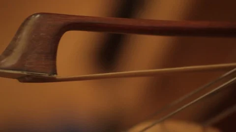Bass bow moving slow close up Stock-Footage 86533814