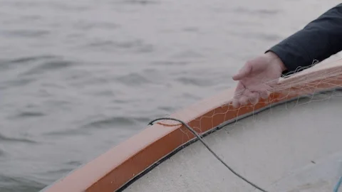 A bass is caught in the net Stock Footage 121666161