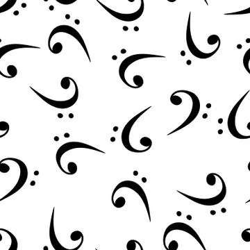 Bass clef seamless pattern background. Stock Illustration