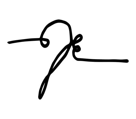 Bass clef vector simple drawn line art Stock Illustration