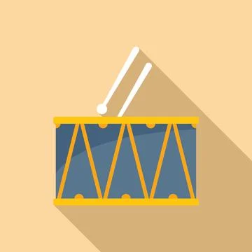 Bass drum icon flat vector. Music instrument Stock Illustration