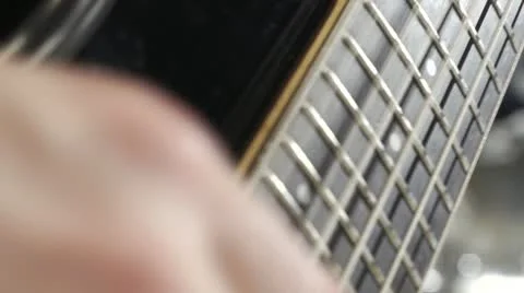 Bass Guitar Close Up Video stock 10809082