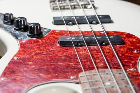 Bass Guitar Close Up 스톡 사진