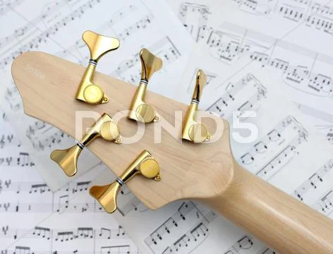 Bass guitar head - back Stock Photos