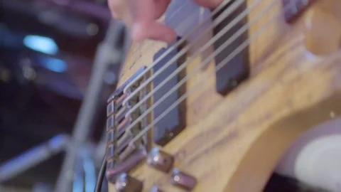 Bass Guitar Performing Live Close Up Stock Footage 101848014