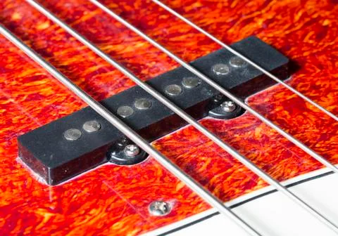 Bass Guitar Pickup Close Up Stock Photos