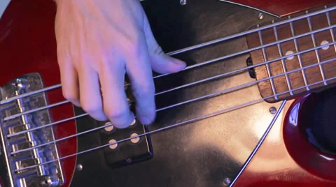 Bass guitar player Stock Footage 35854225