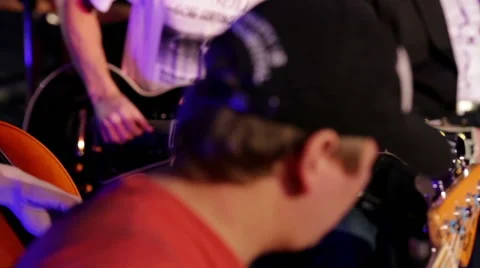 Bass guitar player Stock Footage 47287119