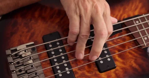 Bass guitar playing Stock Footage 283631107