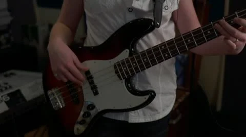Bass player 2 Stock Footage 10920489