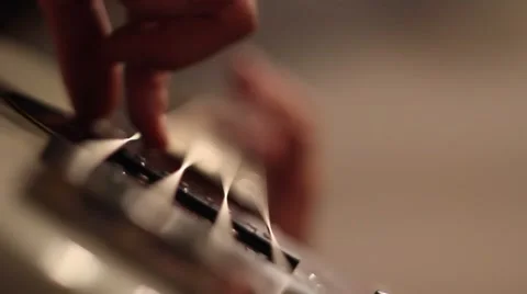 Bass player in action Video stock 55874220