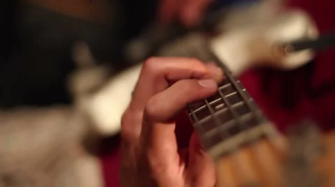 Bass player in action 스톡 동영상 55874342