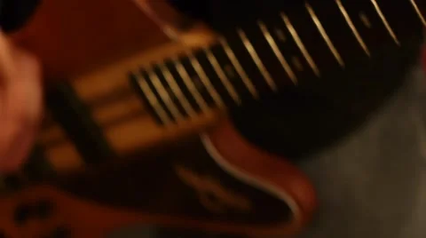 Bass Player Close-Up Stock Footage 41794219