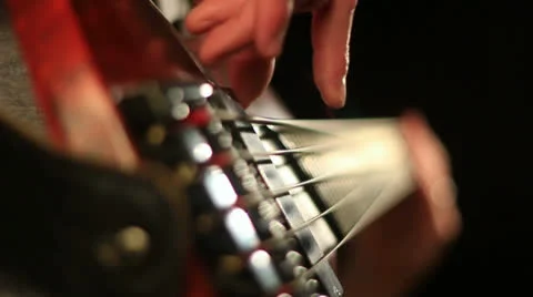 Bass player close up studio shot Video stock 24777362