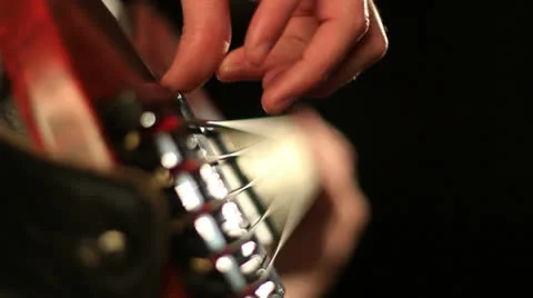 Bass player close up studio shot Stock-Footage 24777437