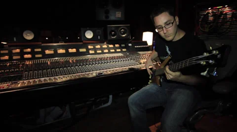 Bass player Recording Studio As 29 Video stock 35330218