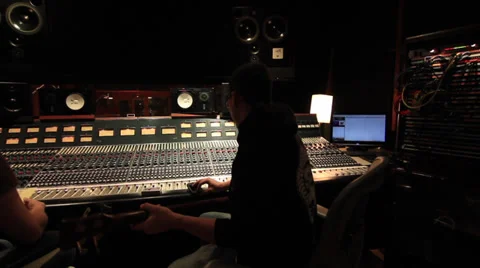 Bass player in Recording Studio with engineer  As 22  Video stock 35244690