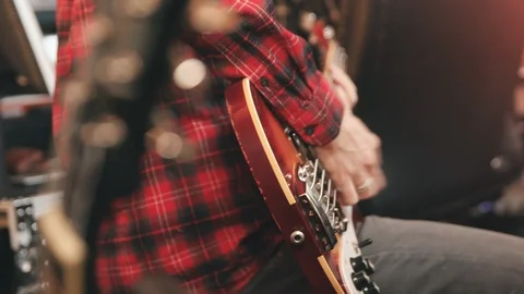 Bass Player Side Angle Close Up Stock Footage 89511493