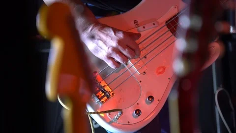 Bass Player Warming Up Stockbeeldmateriaal 94162317