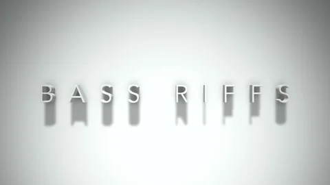 Bass riffs 3D title animation with shadows on a white background Stock Footage 296904381