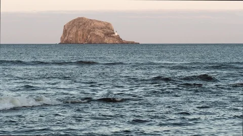 The Bass Rock, North Berwick, Scotland Stock Footage