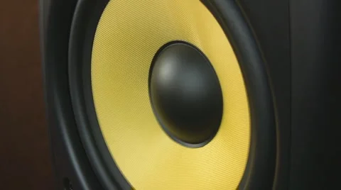 Bass speaker pumping half speed slow motion Stock Footage 1048394