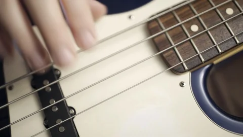 Bass Strings Vibrating Stock Footage 112209681