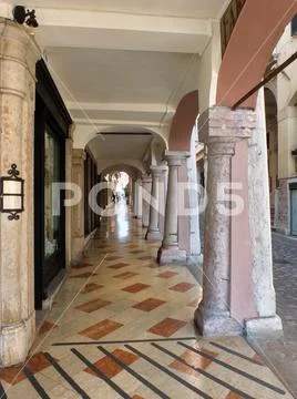 Bassano del Grappa, Veneto, Italy. Old street. Stock Photos