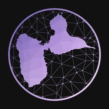 Basse-Terre Island icon. Vector polygonal map. Basse-Terre icon in geometri.. Stock-Illustration