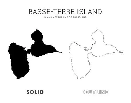 Basse-Terre Island map. Borders of Basse-Terre Island for your infographic... 스톡 일러스트
