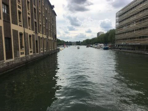 Bassin de la Villette Paris Stock Photos