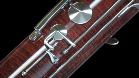 Bassoon close up on black background Stock Footage 82761163