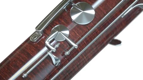 Bassoon close up on white background Stock Footage 82762330