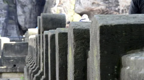Bastei rock bridge close-up Stock Footage 39987919
