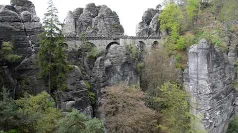 Bastei rock bridge 動画素材 39986748