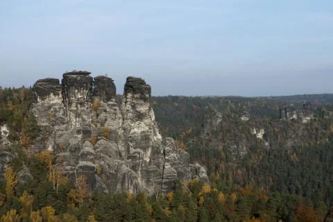Bastei rocks Stock Photos
