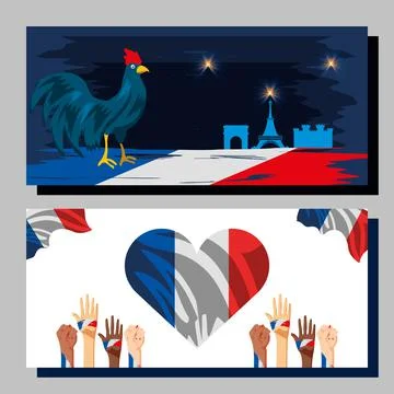 Bastille day banners Stock Illustration