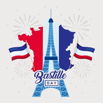 Bastille day card 스톡 일러스트