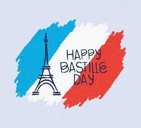 Bastille day card 스톡 일러스트