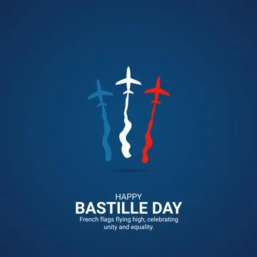 Bastille Day Creative Ads. Happy Bastille Day. 14 July. vector 3d illustratio Stock Illustration